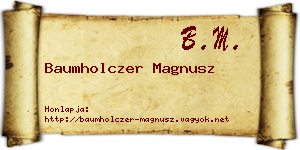 Baumholczer Magnusz névjegykártya